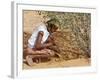 Aborigine Woman Digging for Wichetty Grubs, Northern Territory, Australia-Claire Leimbach-Framed Photographic Print