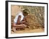 Aborigine Woman Digging for Wichetty Grubs, Northern Territory, Australia-Claire Leimbach-Framed Photographic Print