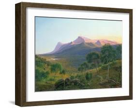 Aborigines by Fire before Mount William as seen from Mount Dryden in Grampians, Victoria, 1892-Eugen von Guerard-Framed Giclee Print