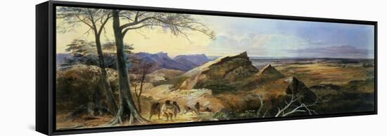 Aborigines in an Australian Landscape-George Rowe-Framed Stretched Canvas