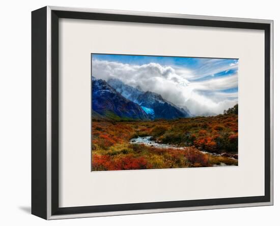 About to cross the stream on the hike, approaching the blue glacier-Trey Ratcliff-Framed Photographic Print