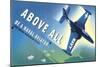 Above All, Navy Fighter Jet-null-Mounted Art Print