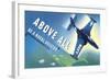 Above All, Navy Fighter Jet-null-Framed Art Print