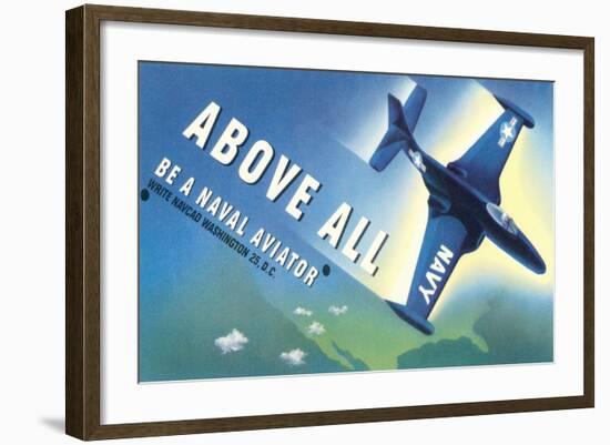 Above All, Navy Fighter Jet-null-Framed Art Print