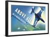 Above All, Navy Fighter Jet-null-Framed Art Print