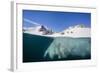 Above and Below View of Glacial Ice in Orne Harbor, Antarctica, Polar Regions-Michael Nolan-Framed Photographic Print