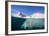 Above and Below View of Glacial Ice in Orne Harbor, Antarctica, Polar Regions-Michael Nolan-Framed Photographic Print