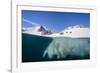 Above and Below View of Glacial Ice in Orne Harbor, Antarctica, Polar Regions-Michael Nolan-Framed Photographic Print