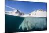 Above and Below View of Glacial Ice in Orne Harbor, Antarctica, Polar Regions-Michael Nolan-Mounted Photographic Print