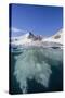 Above and Below View of Glacial Ice in Orne Harbor, Antarctica, Polar Regions-Michael Nolan-Stretched Canvas