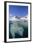 Above and Below View of Glacial Ice in Orne Harbor, Antarctica, Polar Regions-Michael Nolan-Framed Photographic Print