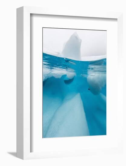 Above and Below View of Glacial Ice in Orne Harbor, Antarctica, Polar Regions-Michael Nolan-Framed Photographic Print