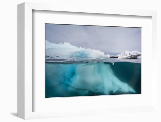 Above and Below View of Glacial Ice Near Wiencke Island, Neumayer Channel, Antarctica-Michael Nolan-Framed Photographic Print