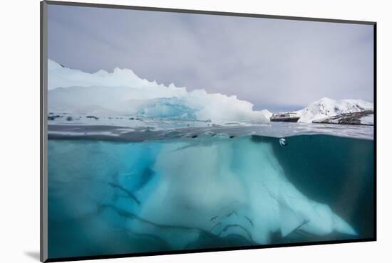 Above and Below View of Glacial Ice Near Wiencke Island, Neumayer Channel, Antarctica-Michael Nolan-Mounted Photographic Print