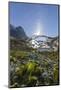 Above and Below View of Ice Melt Waterfall Cascading Down in Svartisen National Park-Michael Nolan-Mounted Photographic Print