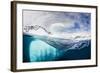 Above and Below Water View of Danco Island, Errera Channel, Antarctica, Polar Regions-Michael Nolan-Framed Photographic Print