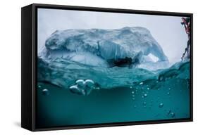 Above and Below Water View of Iceberg at Booth Island, Antarctica, Polar Regions-Michael Nolan-Framed Stretched Canvas