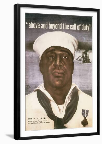 Above And Beyond The Call Of Duty-David Stone Martin-Framed Art Print