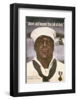 Above And Beyond The Call Of Duty-David Stone Martin-Framed Art Print