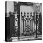 Above-Ground Tomb with Cast-Iron Fence in Cemetery-null-Stretched Canvas