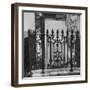Above-Ground Tomb with Cast-Iron Fence in Cemetery-null-Framed Photographic Print