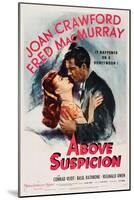 Above Suspicion, from Left, Joan Crawford, Fred Macmurray, 1943-null-Mounted Art Print