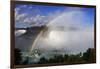 Above view of rainbow mist over boat, Niagara Falls, Ontario, Canada.-Kymri Wilt-Framed Photographic Print