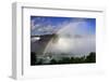 Above view of rainbow mist over boat, Niagara Falls, Ontario, Canada.-Kymri Wilt-Framed Photographic Print