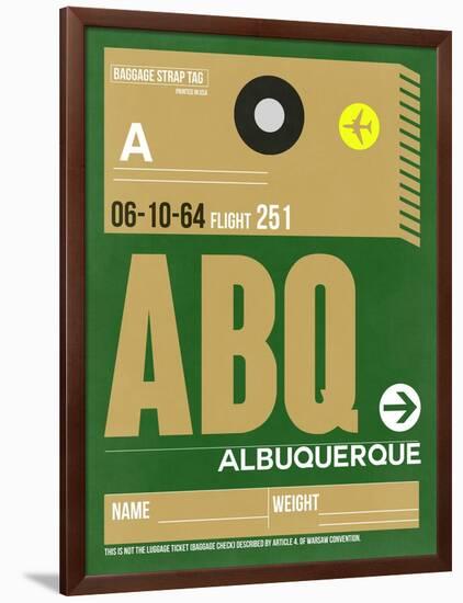 ABQ Albuquerque Luggage Tag I-NaxArt-Framed Art Print