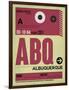 ABQ Albuquerque Luggage Tag II-NaxArt-Framed Art Print