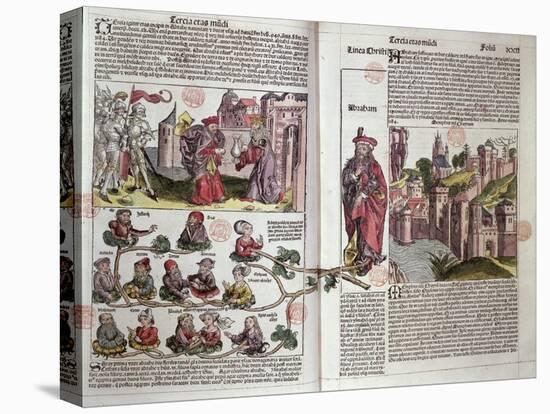 Abraham and His Descendants, from the Nuremberg Chronicle by Hartmann Schedel-null-Stretched Canvas