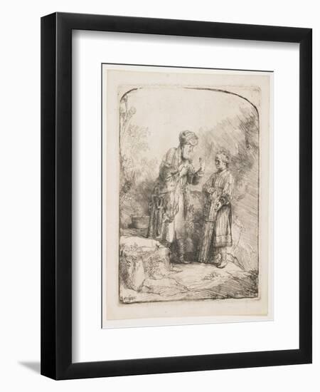 Abraham and Isaac, 1645-Rembrandt van Rijn-Framed Giclee Print