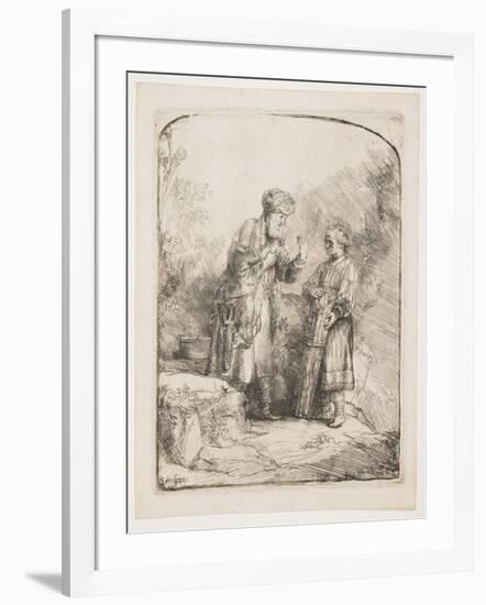 Abraham and Isaac, 1645-Rembrandt van Rijn-Framed Giclee Print