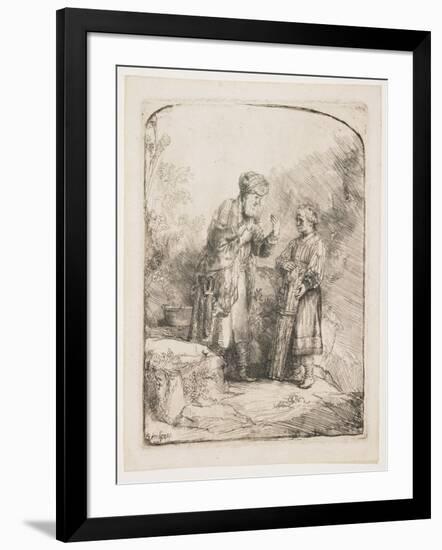 Abraham and Isaac, 1645-Rembrandt van Rijn-Framed Giclee Print