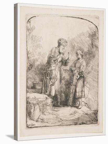 Abraham and Isaac, 1645-Rembrandt van Rijn-Stretched Canvas