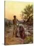 Abraham and Isaac at Mount Moriah - Bible-William Brassey Hole-Stretched Canvas