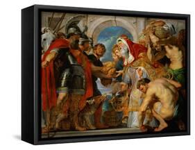 Abraham and Melchisedech.-Peter Paul Rubens-Framed Stretched Canvas