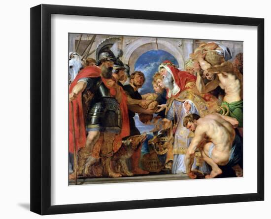 Abraham and Melchizedek, 1615-18-Peter Paul Rubens-Framed Giclee Print