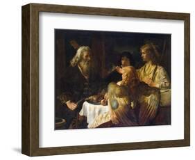 Abraham and the Three Angels, 1630S-Rembrandt van Rijn-Framed Giclee Print