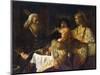 Abraham and the Three Angels, 1630S-Rembrandt van Rijn-Mounted Giclee Print