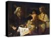 Abraham and the Three Angels, 1630S-Rembrandt van Rijn-Stretched Canvas