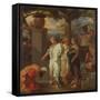 Abraham and the Three Angels (Oil on Canvas)-Sebastien Bourdon-Framed Stretched Canvas