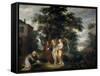Abraham and the Three Angels-Frans Francken the Younger-Framed Stretched Canvas