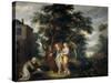Abraham and the Three Angels-Frans Francken the Younger-Stretched Canvas