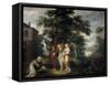 Abraham and the Three Angels-Frans Francken the Younger-Framed Stretched Canvas