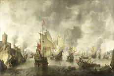 Battle of the Combined Venetian and Dutch Fleets Against the Turks in the Bay of Foya-Abraham Beerstraten-Art Print