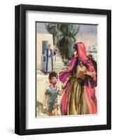 Abraham Bidding Farewell to Hagar and Ismael-Mike Lea-Framed Giclee Print