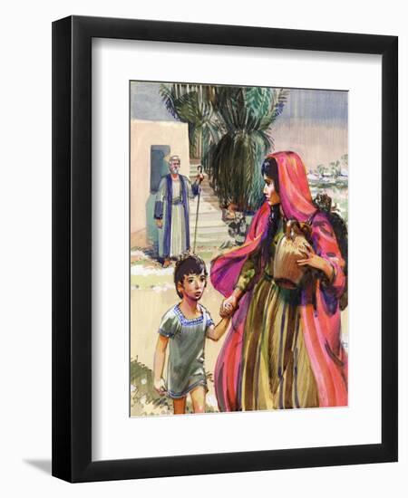 Abraham Bidding Farewell to Hagar and Ismael-Mike Lea-Framed Giclee Print