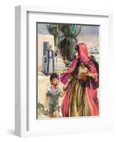 Abraham Bidding Farewell to Hagar and Ismael-Mike Lea-Framed Giclee Print