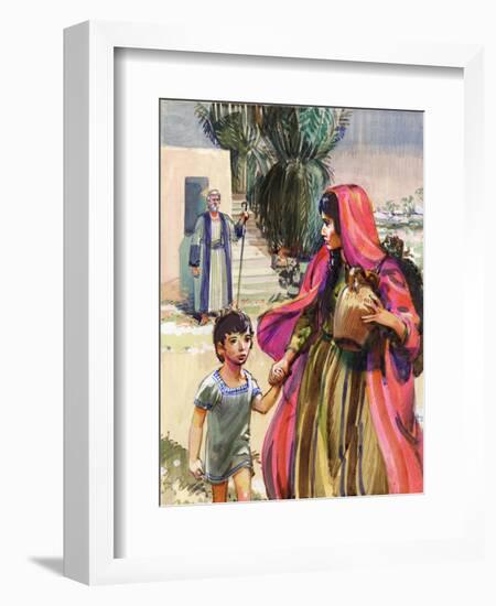 Abraham Bidding Farewell to Hagar and Ismael-Mike Lea-Framed Giclee Print